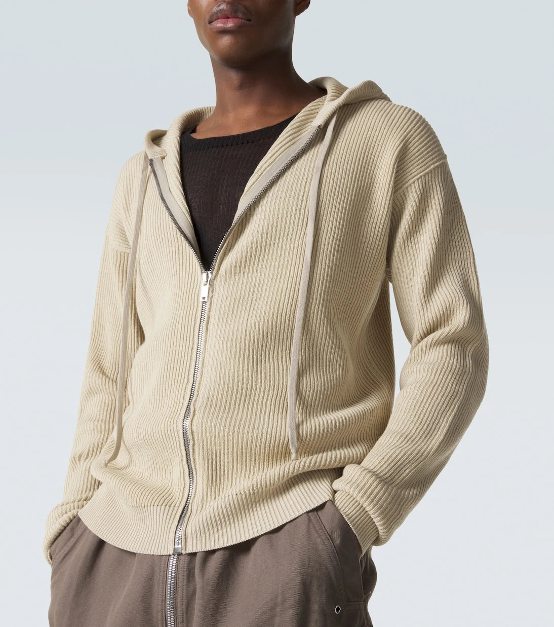 Rick Owens - Ribbed-knit virgin wool hoodie