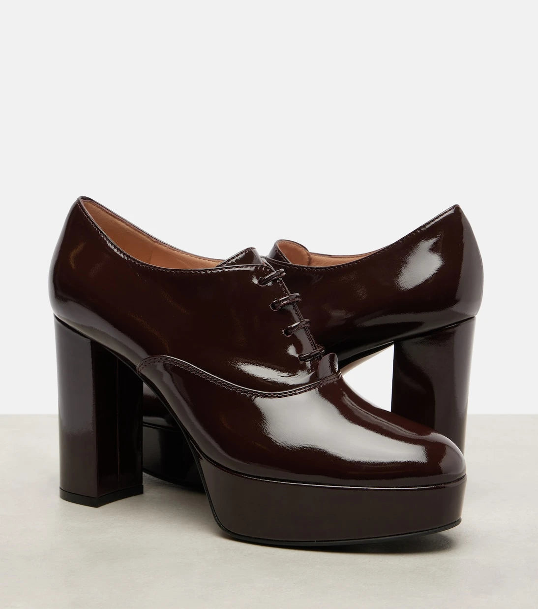 Gianvito Rossi - 70 lace-up leather platform pumps