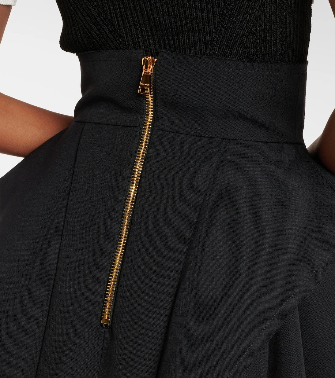 Balmain - Virgin wool grain de poudre miniskirt