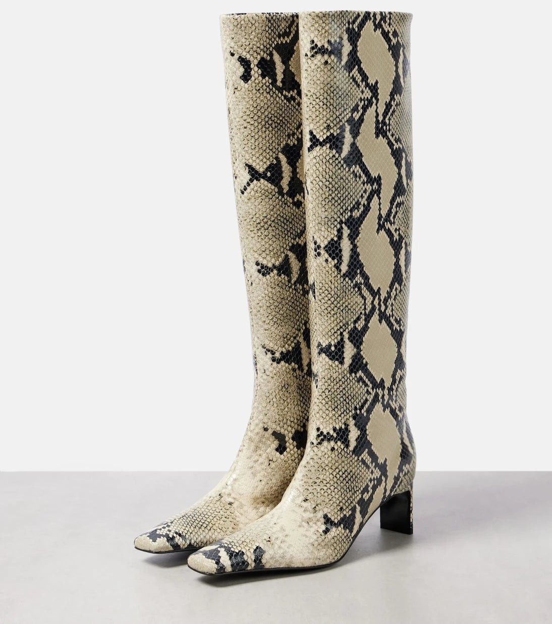 Khaite - Ona 55 snake-effect leather knee-high boots