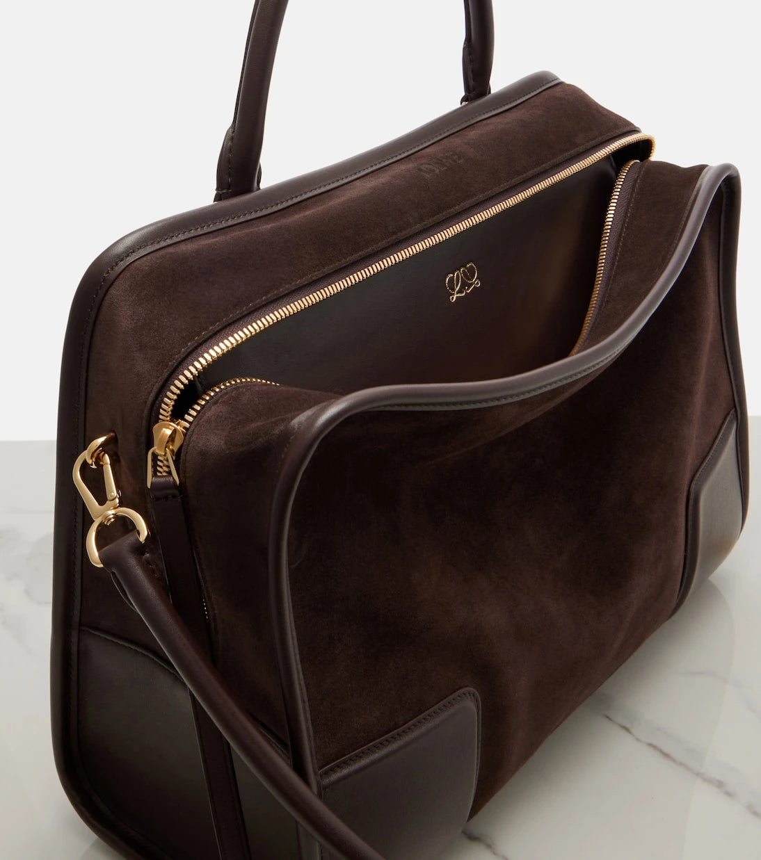 Loewe - Amazona 180 Large suede top-handle bag