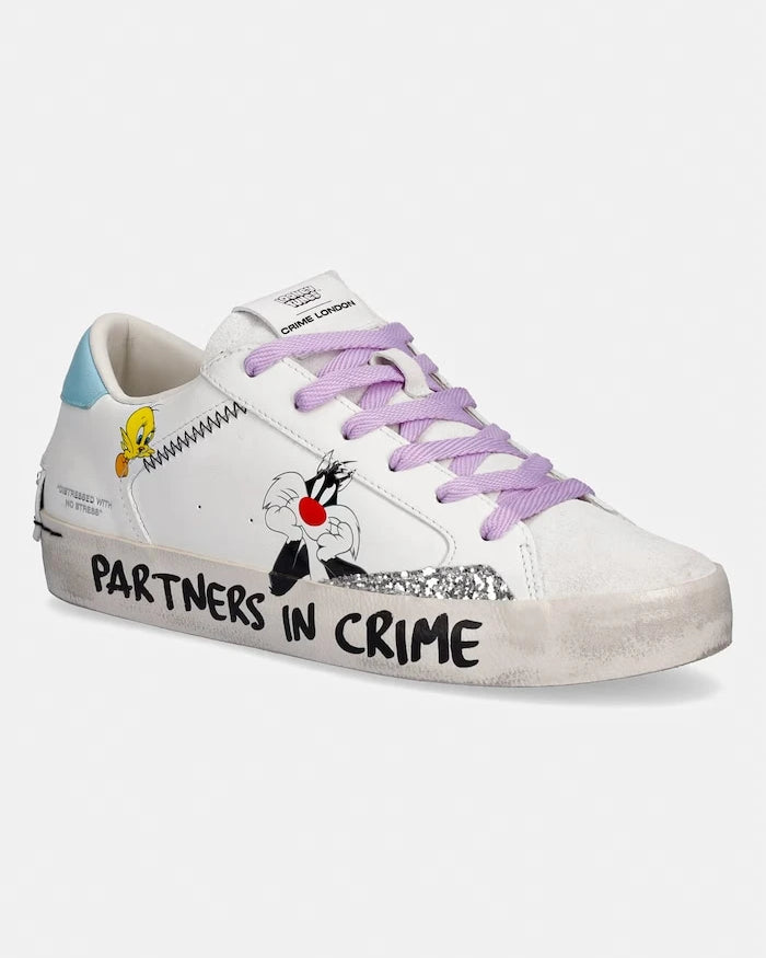 Crime London DISTRESSED kadın deri spor ayakkabı
