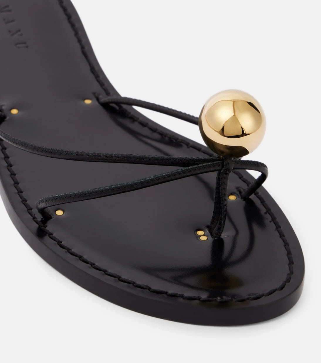 Amanu - Malawi embellished leather thong sandals