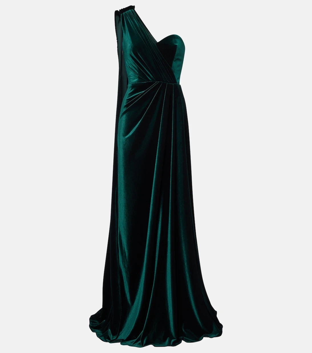 Monique Lhuillier - One-shoulder velvet gown