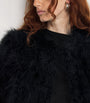 Yves Salomon Black Feather Jacket