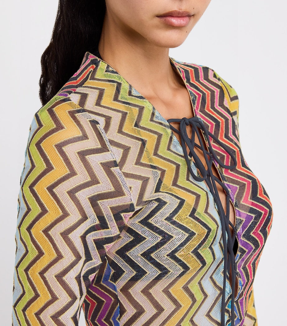 Missoni Multi Zigzag Lace-Detail Maxi Dress