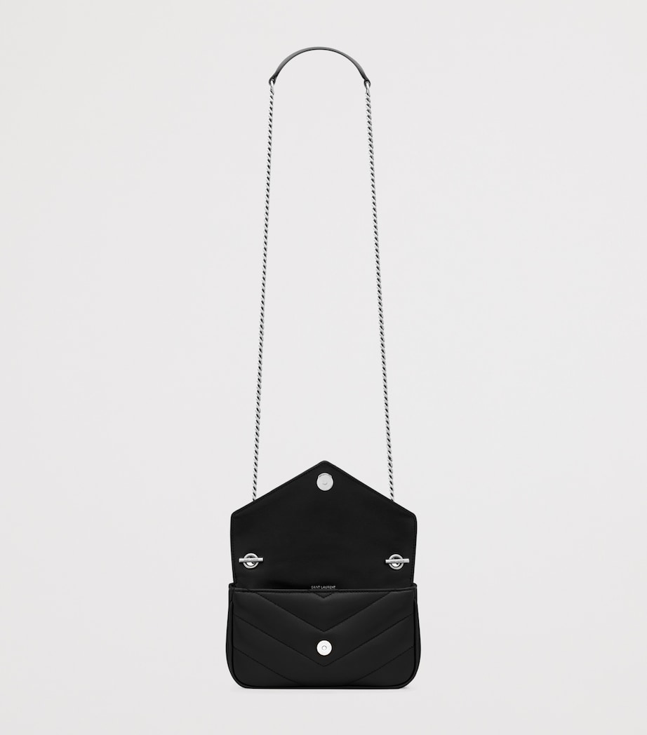Saint Laurent Black Mini Matelassé Lambskin Loulou Shoulder Bag