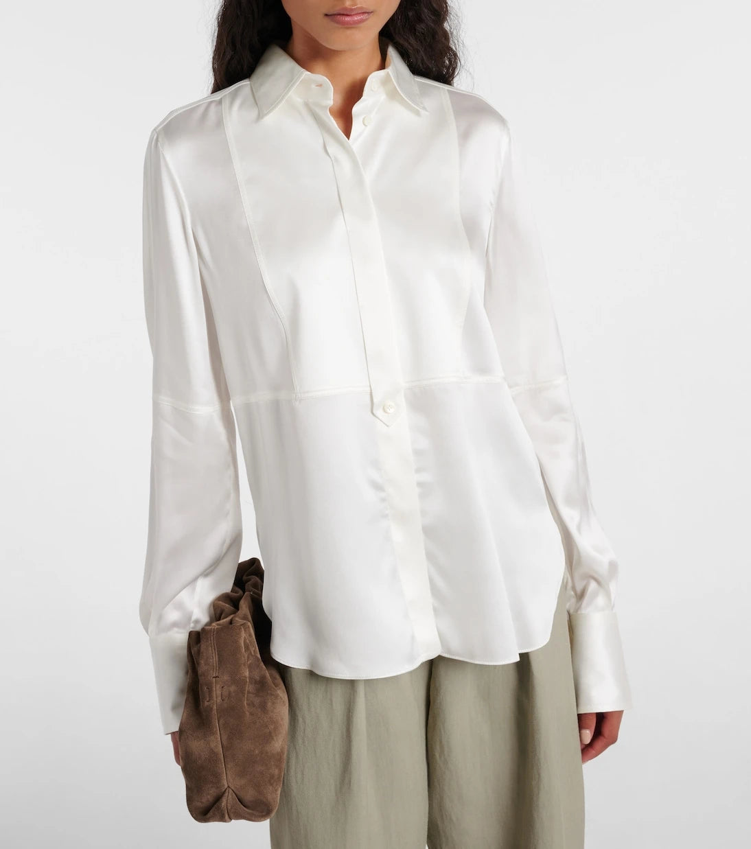 Brunello Cucinelli - Silk-blend satin blouse