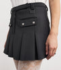 GANNI Black Neoprene Pleated Mini Skirt