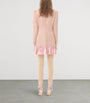 Valentino Pink Wool-Blend Floral Matelassé Mini Dress