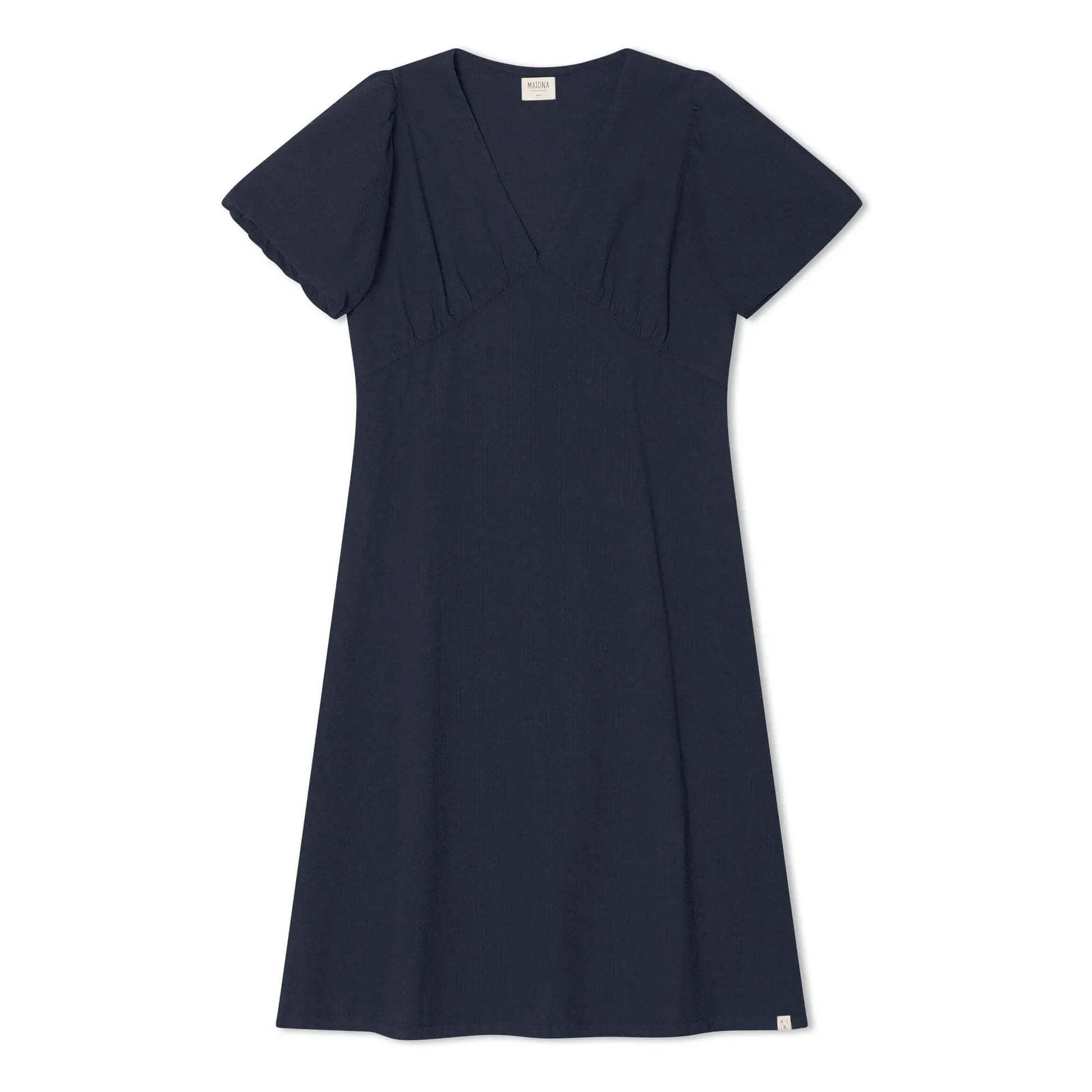 Matona - Mi-Long Organic Cotton Dress | Navy blue