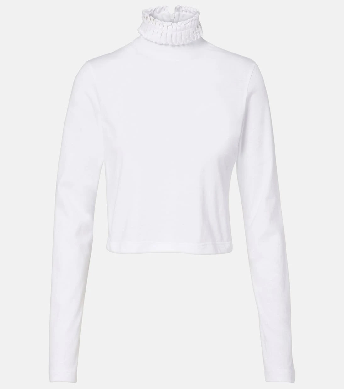 Alaïa - Cropped turtleneck cotton jersey top