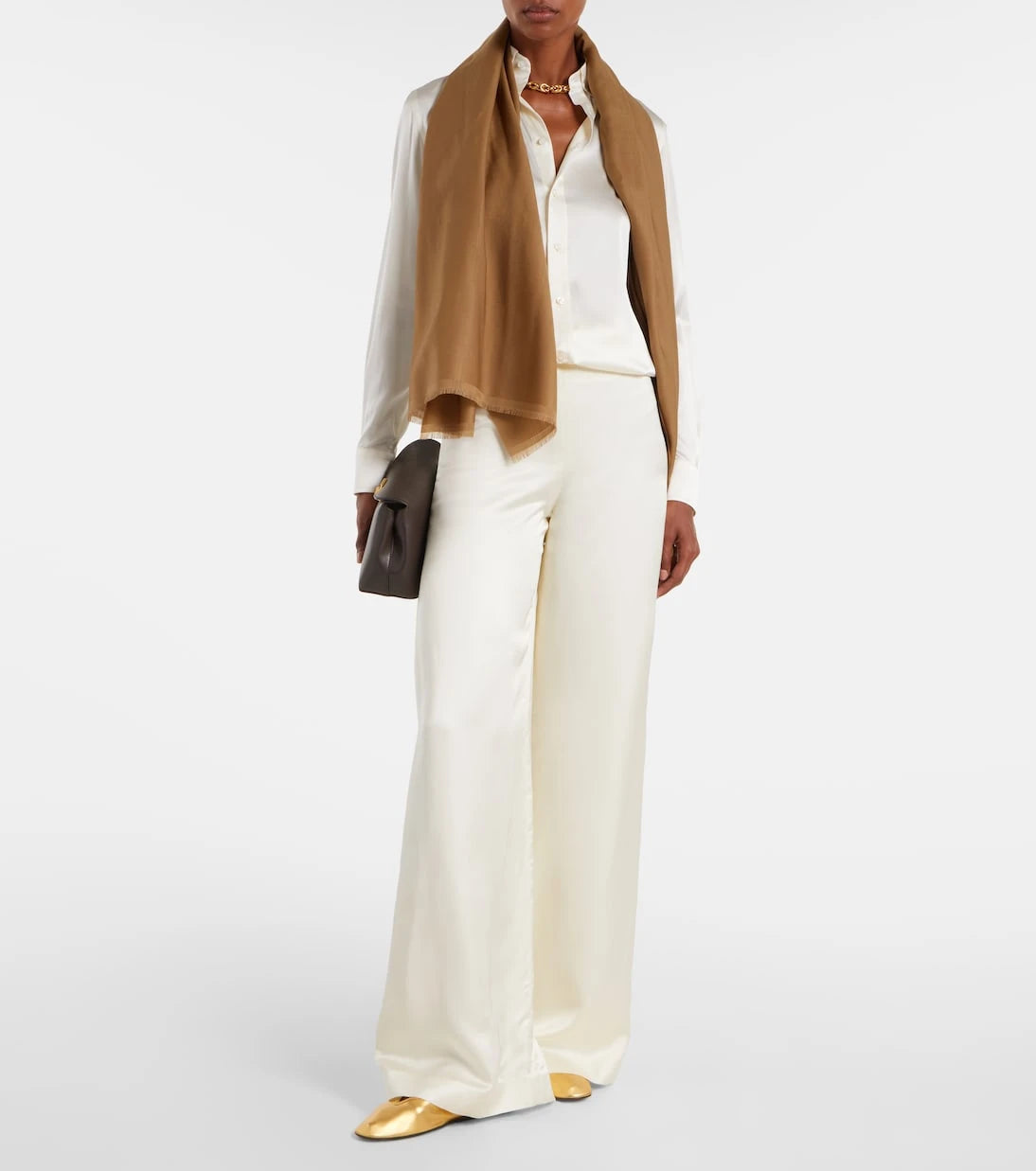 Ralph Lauren Collection - بنطلون ساتان بقصة أرجل واسعة