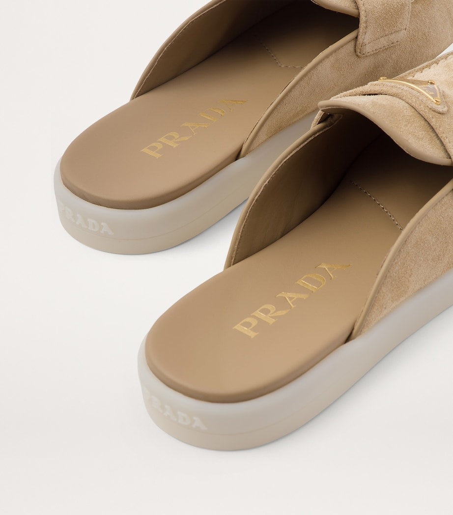 Neutral Suede Mules