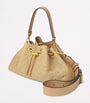 Beige Medium Cinch Monogrammed Bucket Bag