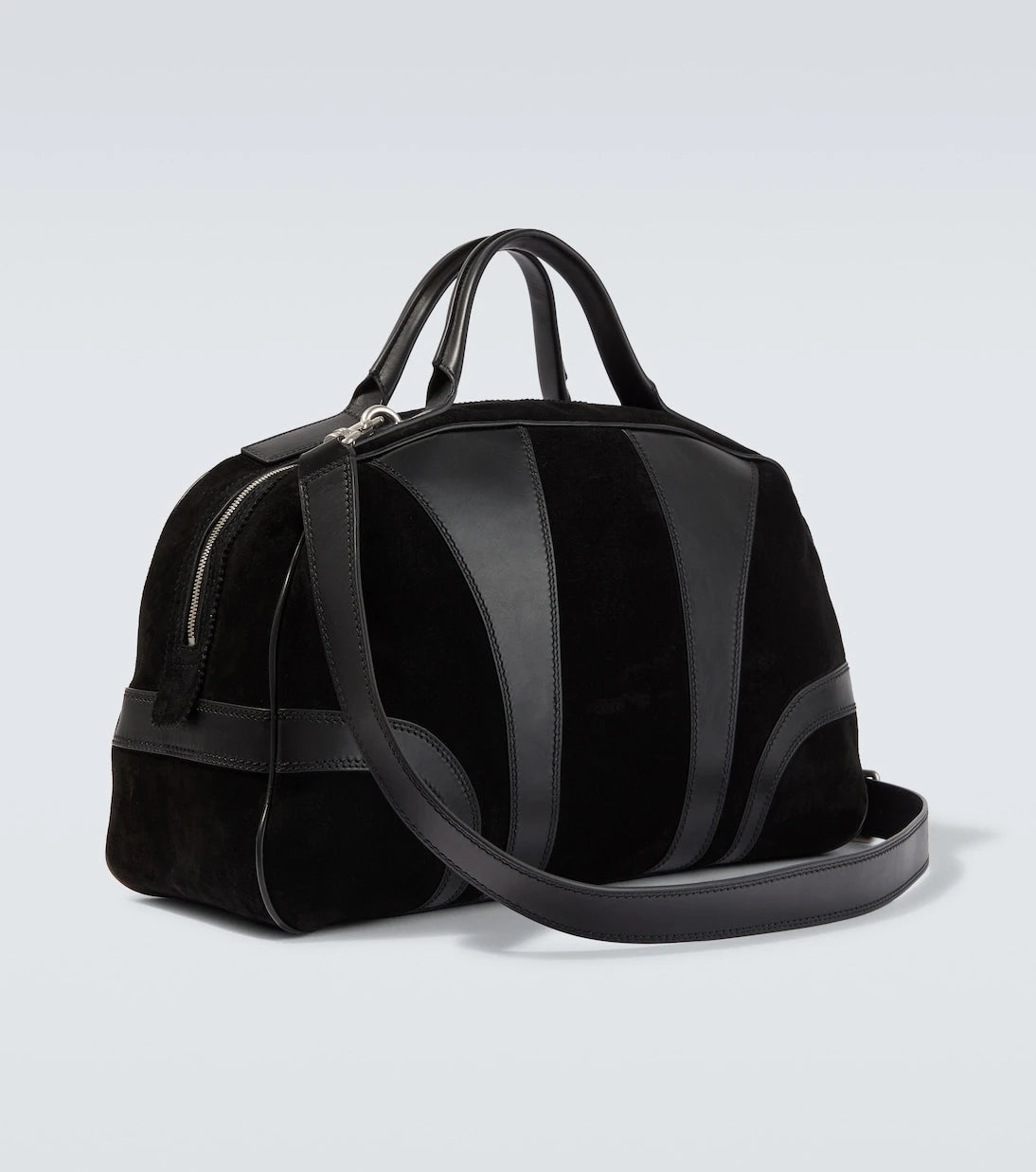 Dries Van Noten - Leather-trimmed suede duffel bag