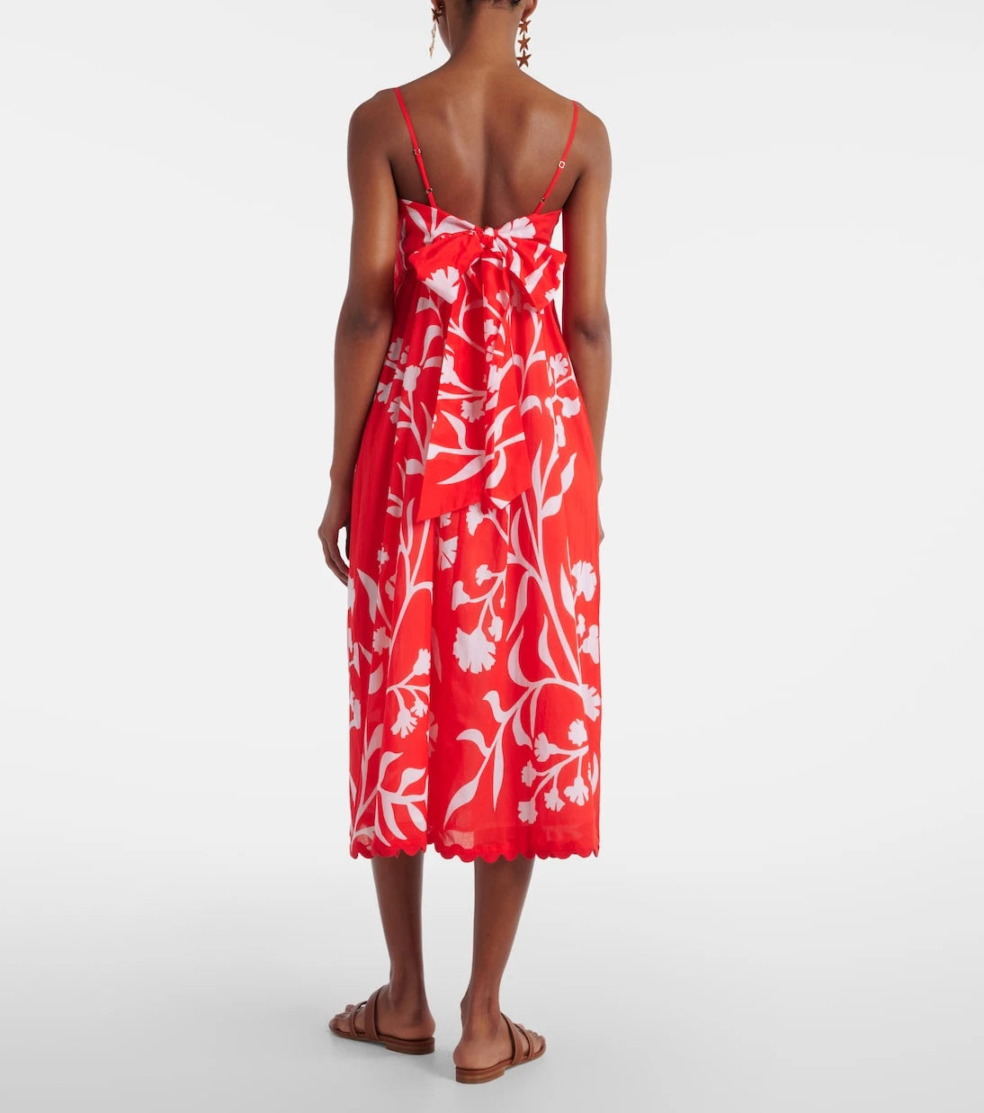 Juliet Dunn - Printed scalloped cotton midi dress