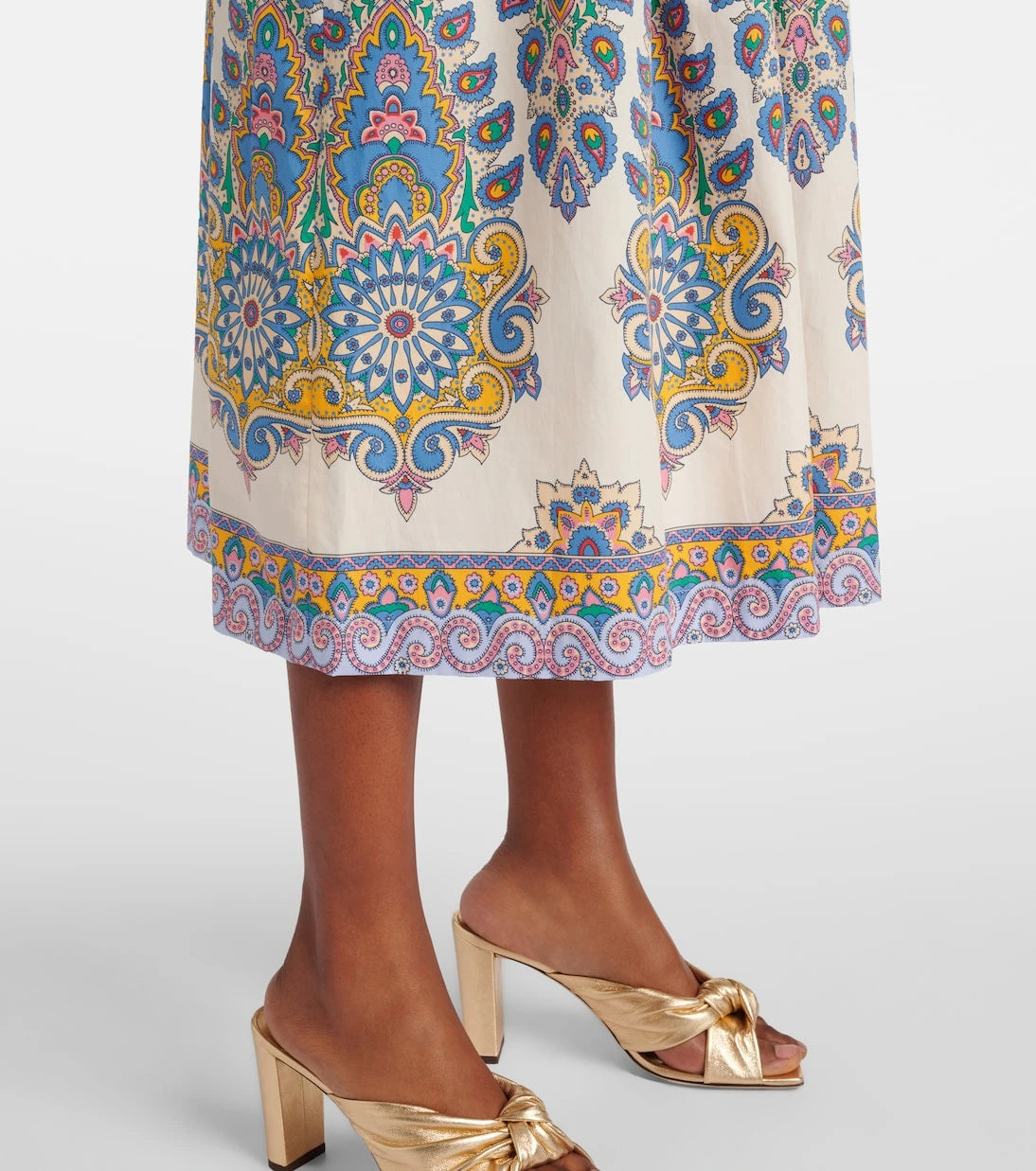 Etro - تنورة ميدي بيزلي قطن