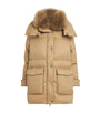 Yves Salomon Beige Down-Fur Technical Puffer Jacket (83cm)