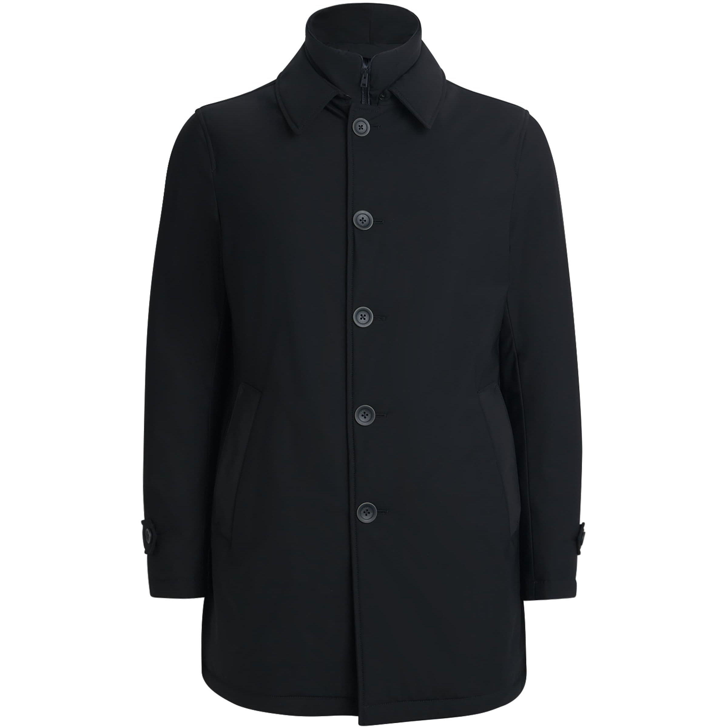 Herno Navy Down Water-Resistant Washington Overcoat