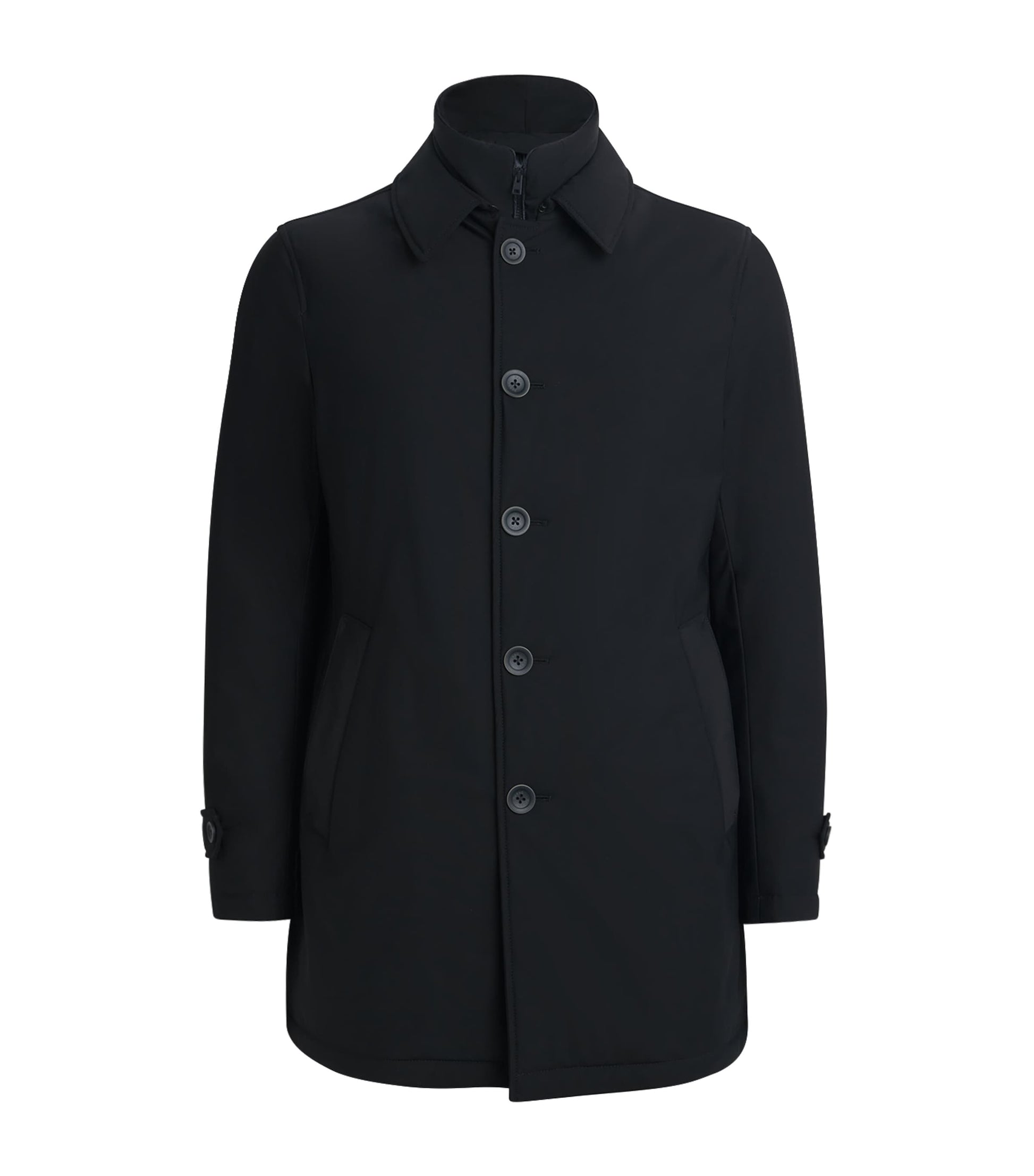 Herno Navy Down Water-Resistant Washington Overcoat