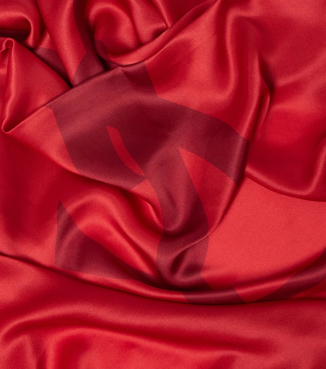 Saint Laurent - bufanda de seda charmeuse estampada de Cassandre