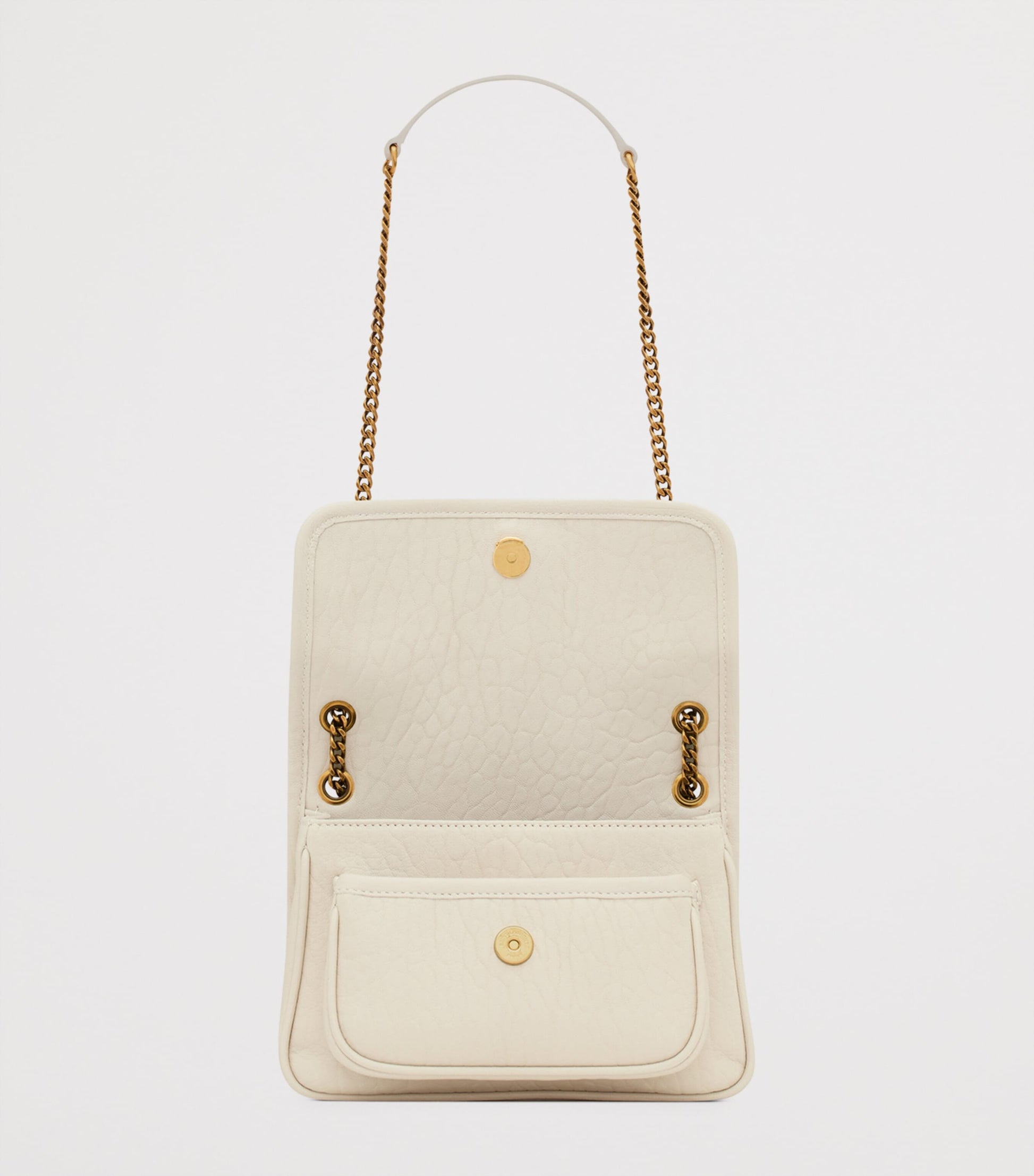 Saint Laurent White Mini Leather Niki Shoulder Bag