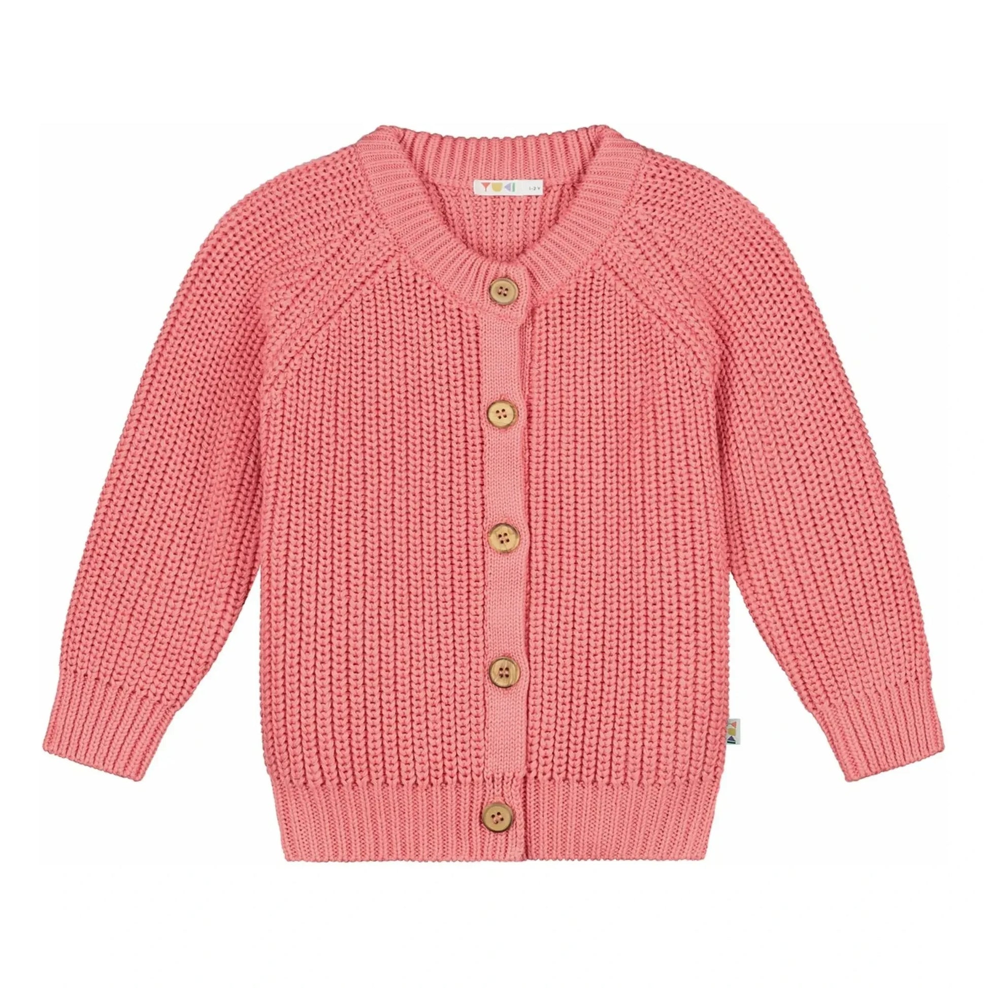Yuki - Organic Cotton Raglan Cardigan | Blush