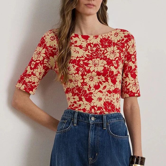 Lauren Ralph Lauren тениска basic дамска от памук