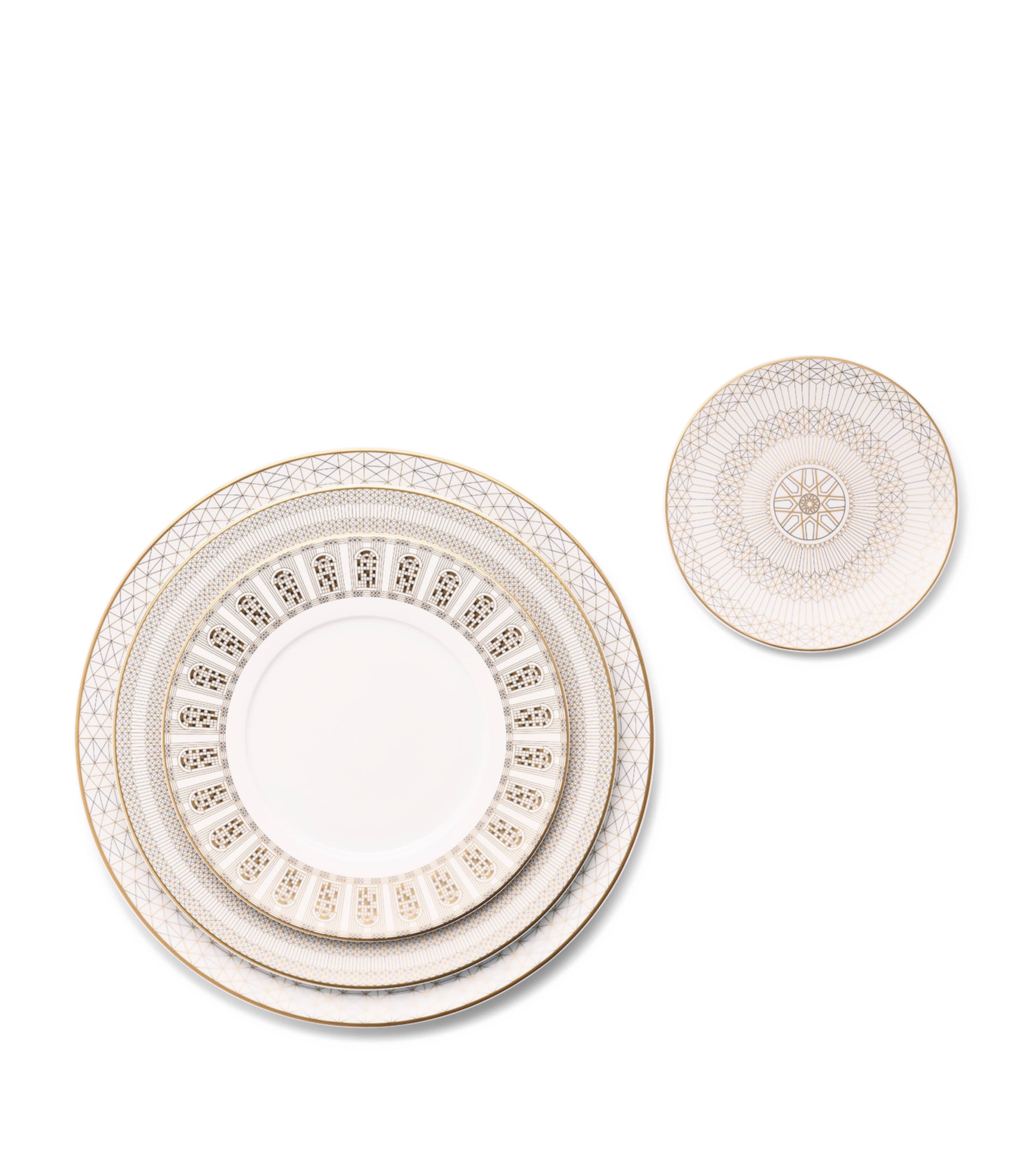 Set of 2 Arcadia Gold Dessert Plates (21cm)