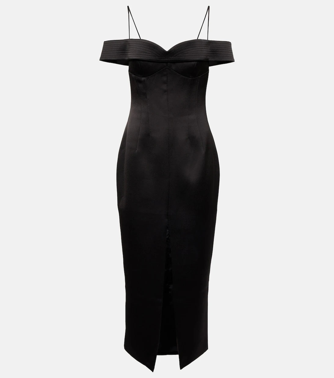 Rasario - Off-shoulder satin midi dress
