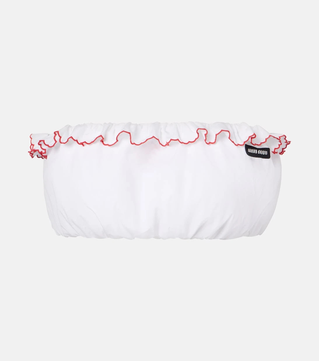 Miu Miu - Scalloped cotton poplin bandeau top