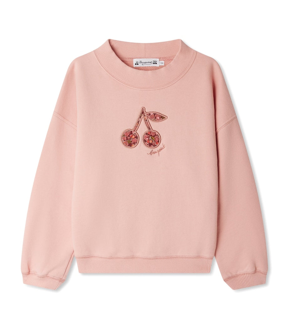 Pink Cotton Cherry Sweatshirt (10-14 Years)