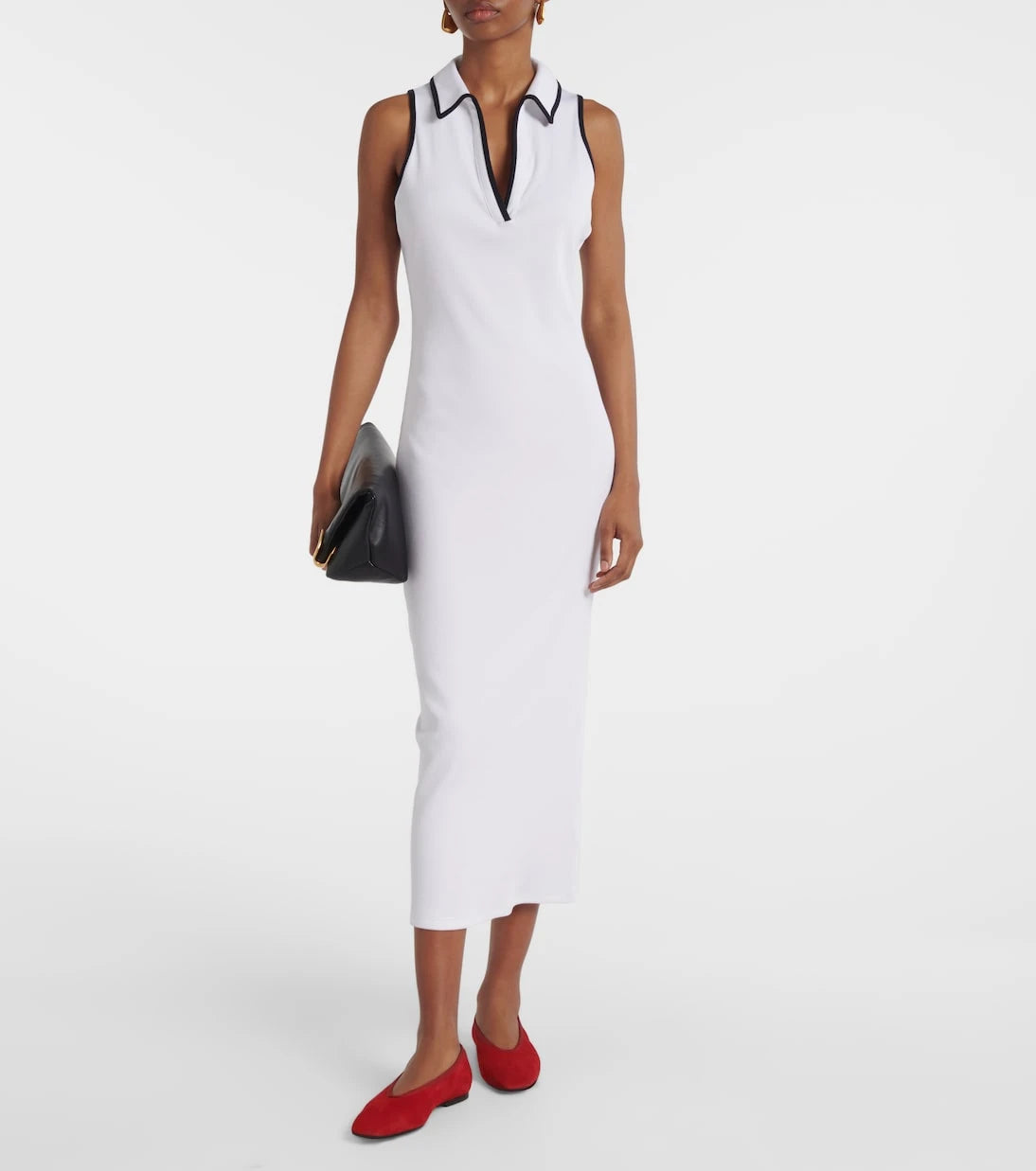 Veronica Beard - Darien ribbed-knit cotton-blend polo dress