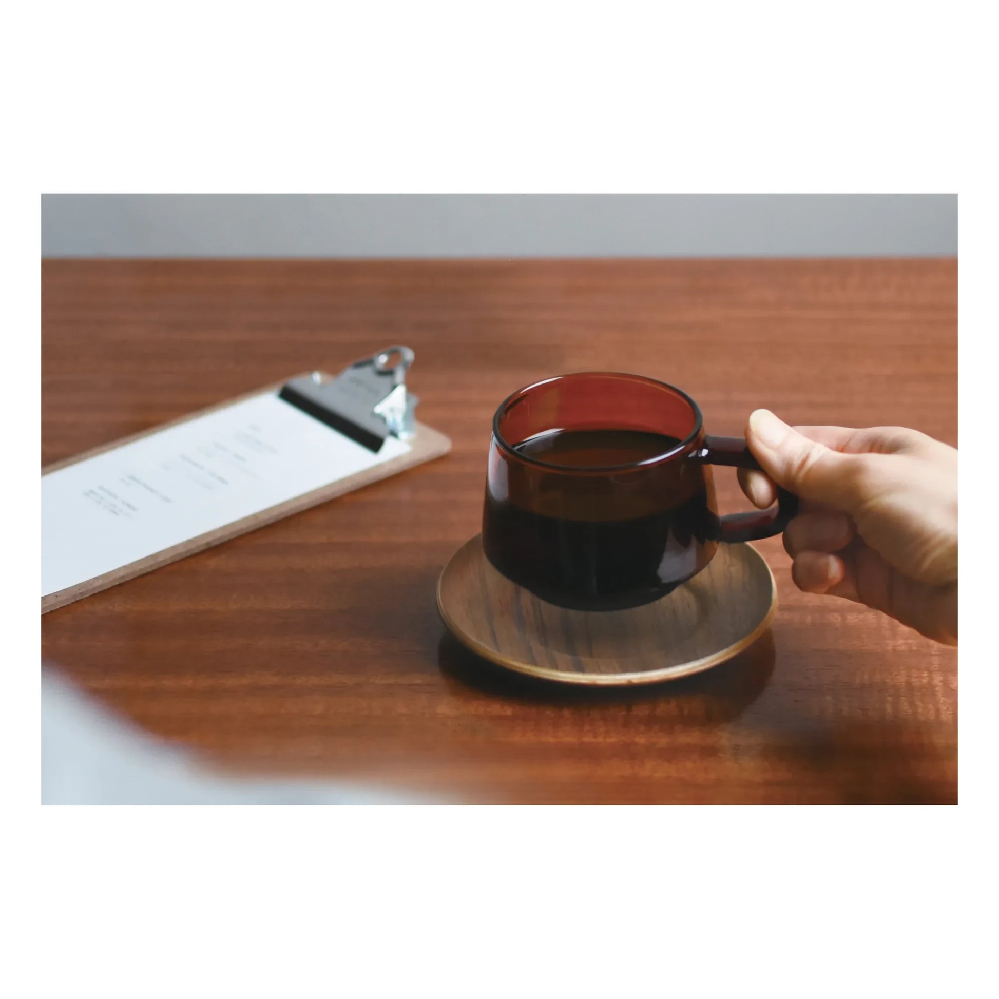 Kinto - Sepia Teak Cup and Saucer | Amber