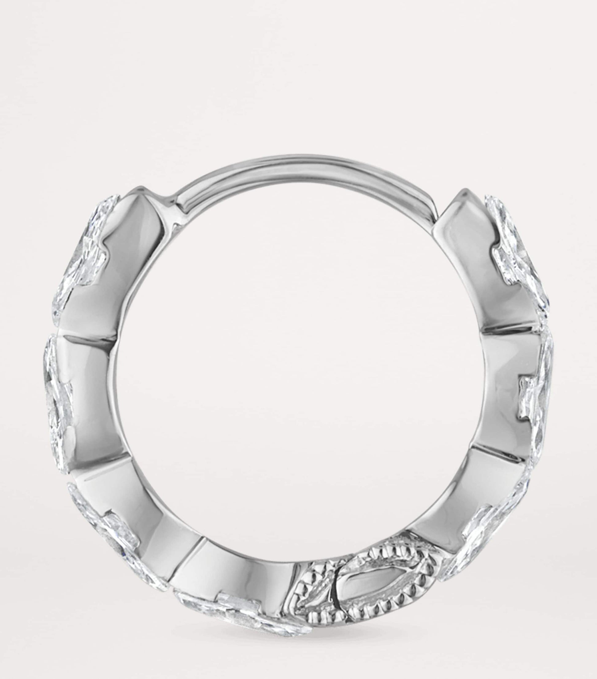 Maria Tash White Gold and Diamond Marquise Eternity Hoop Earring (8mm)