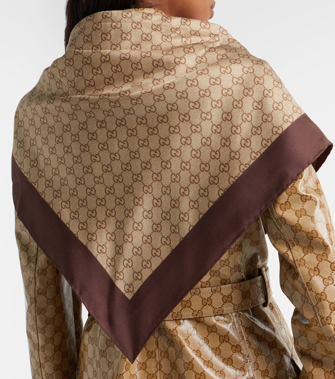 Gucci - GG baskılı ipek fular