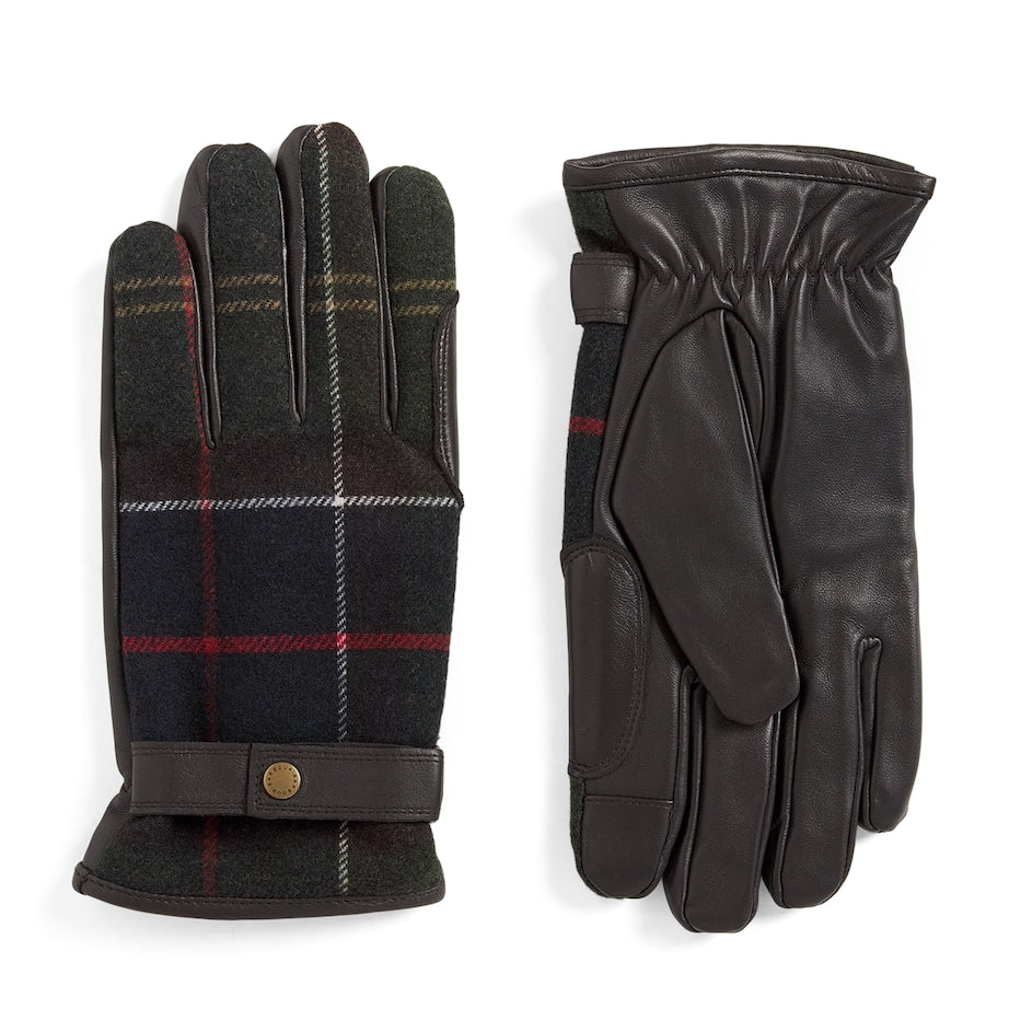 Leather-Wool Newbrough Tartan Gloves