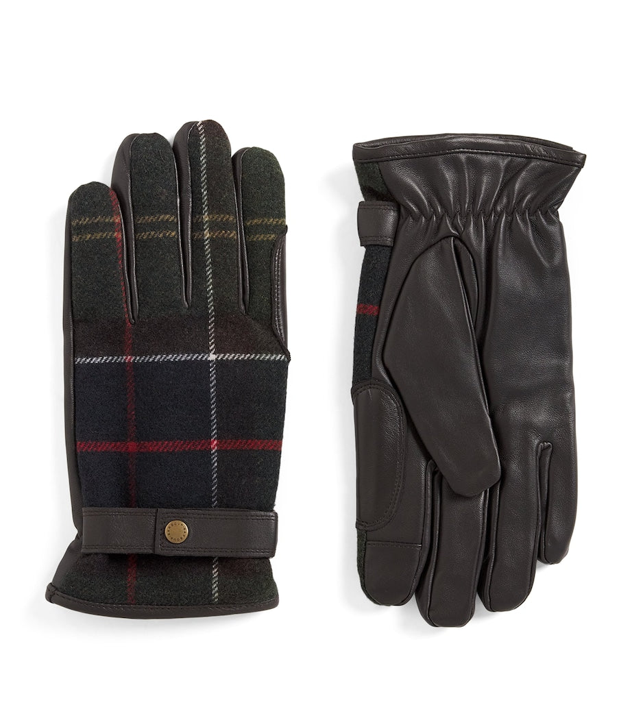 Leather-Wool Newbrough Tartan Gloves