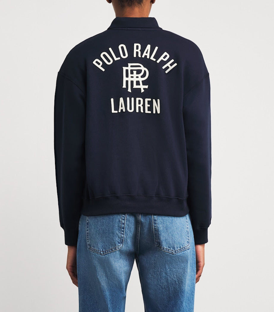 Polo Ralph Lauren Navy Fleece Polo-Collar Sweatshirt