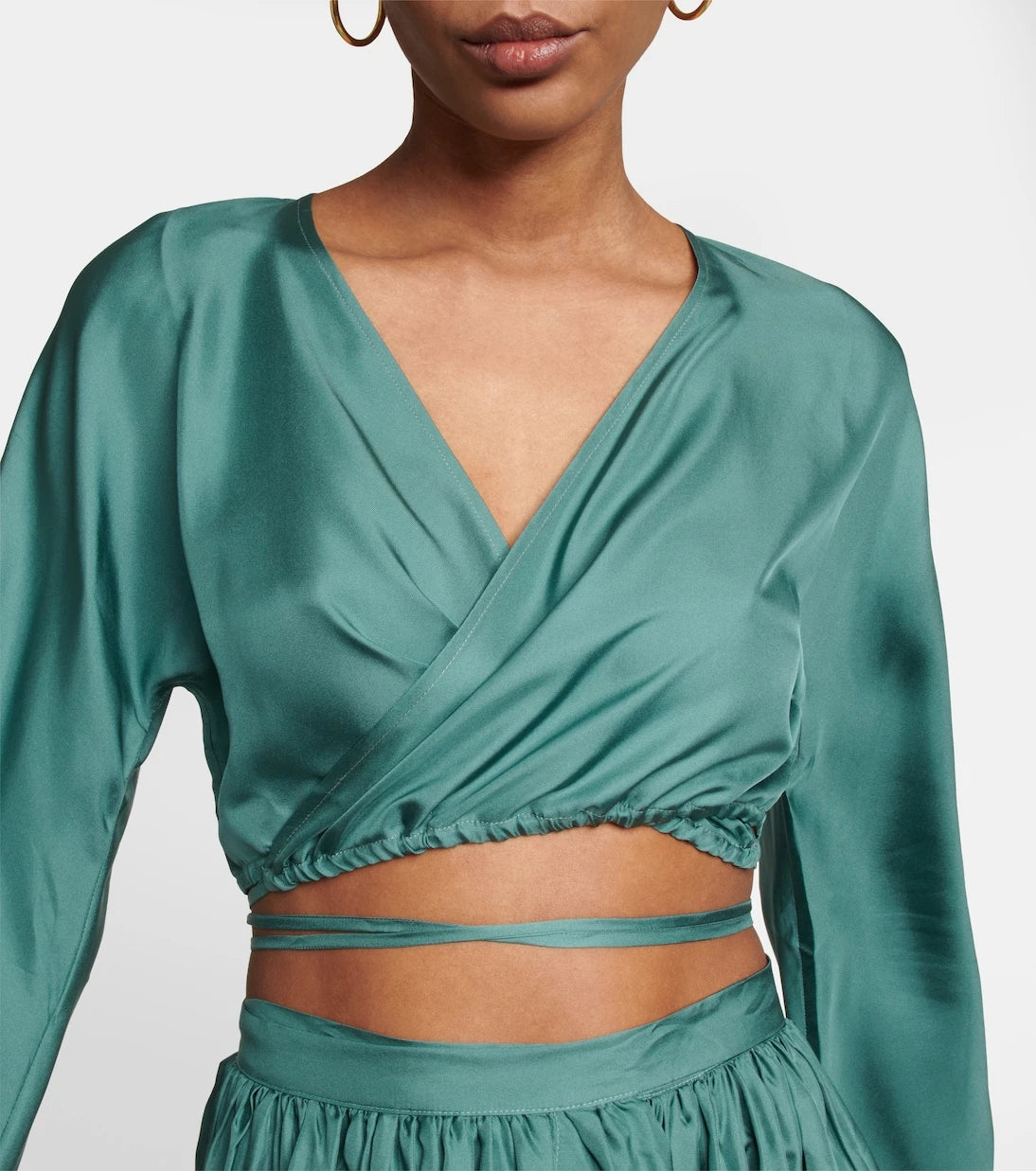 Asceno - St. Tropez silk twill wrap top
