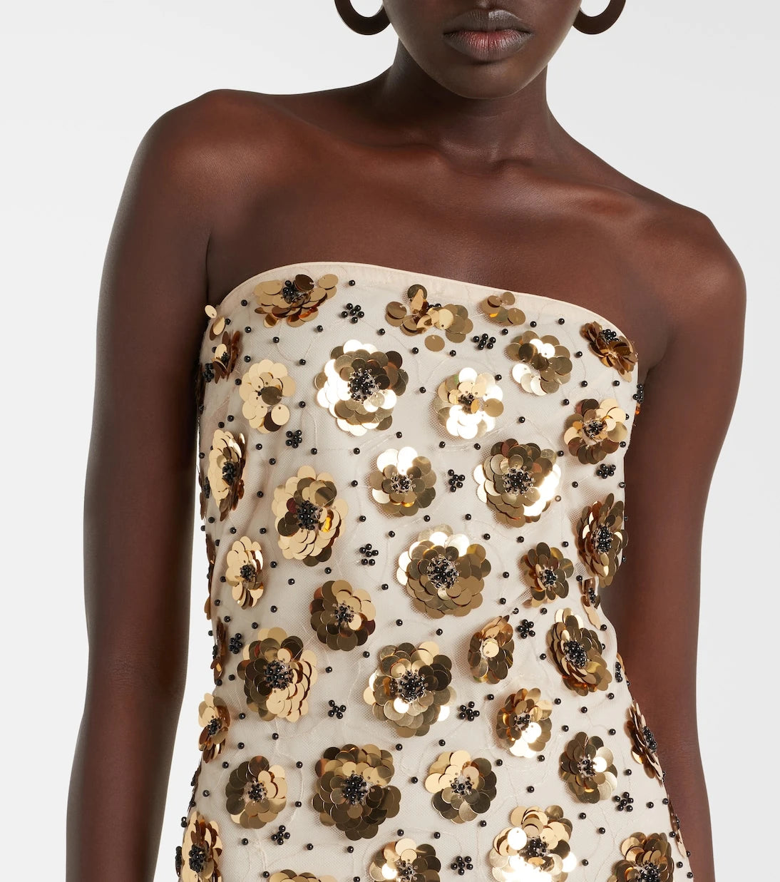 Rotate - Sequined straplesss midi dress