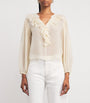 PAIGE White Silk Gemelli Blouse