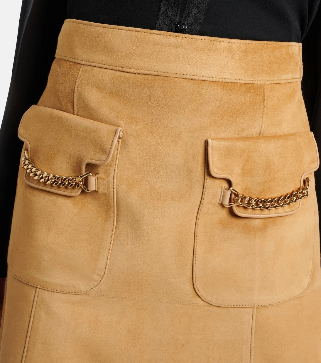 Gucci - Embellished suede midi skirt