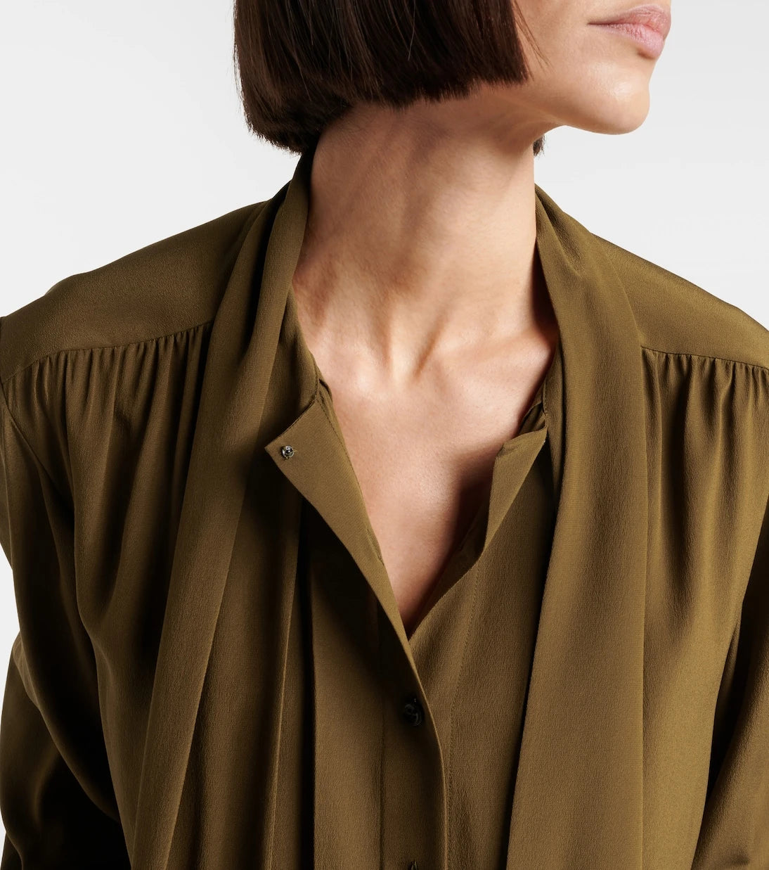 Saint Laurent - Tie-neck silk crêpe de chine blouse