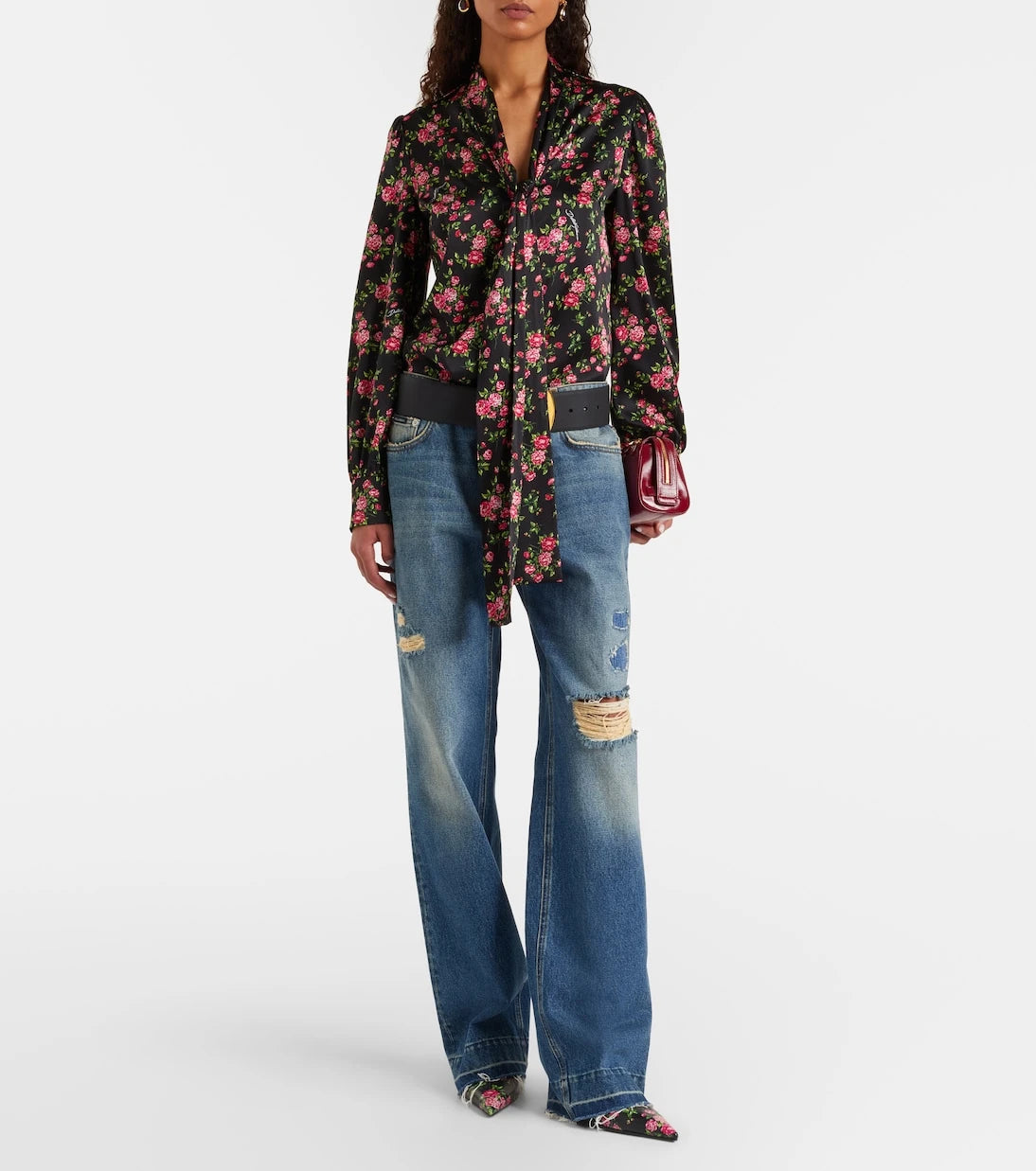 Dolce&Gabbana - Lollo 60 floral leather slingback pumps