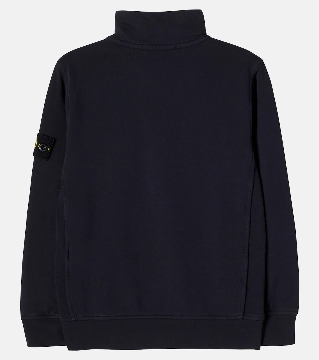 Stone Island Junior - كنزة رياضية نصف بسحاب من القطن والجرسي بطبعة البوصلة