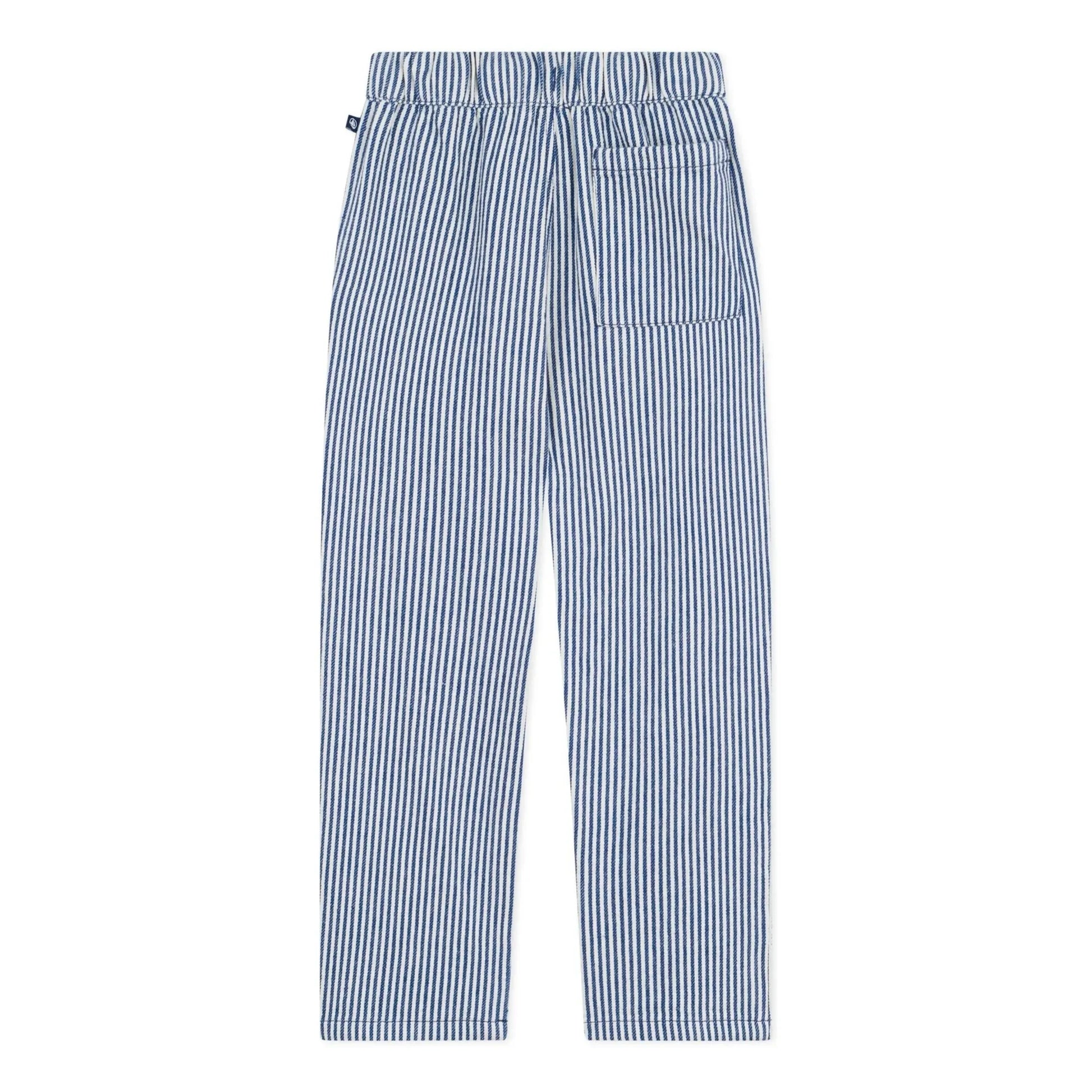 Petit Bateau - Organic Cotton Striped Trousers | Blue