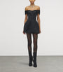 McQueen Black Off-The-Shoulder Mini Dress