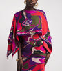 PUCCI Multi Silk Cape-Detail Maxi Dress